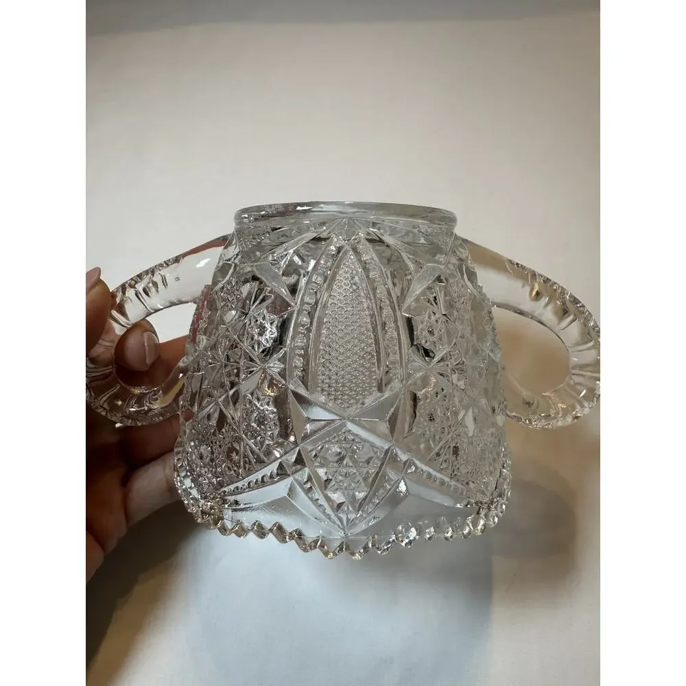 1930’s Pressed Glass, Star Design, MG6 by McKee 4” W x 3.5” H